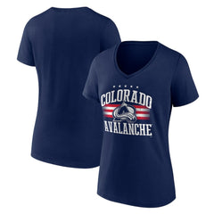 Colorado Avalanche Women's Americana Team V-Neck T-Shirt - Navy | US 201291103