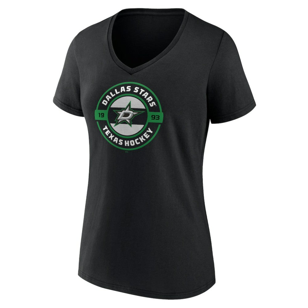 Dallas Stars Women's Native V-Neck T-Shirt - Black | US 201291124