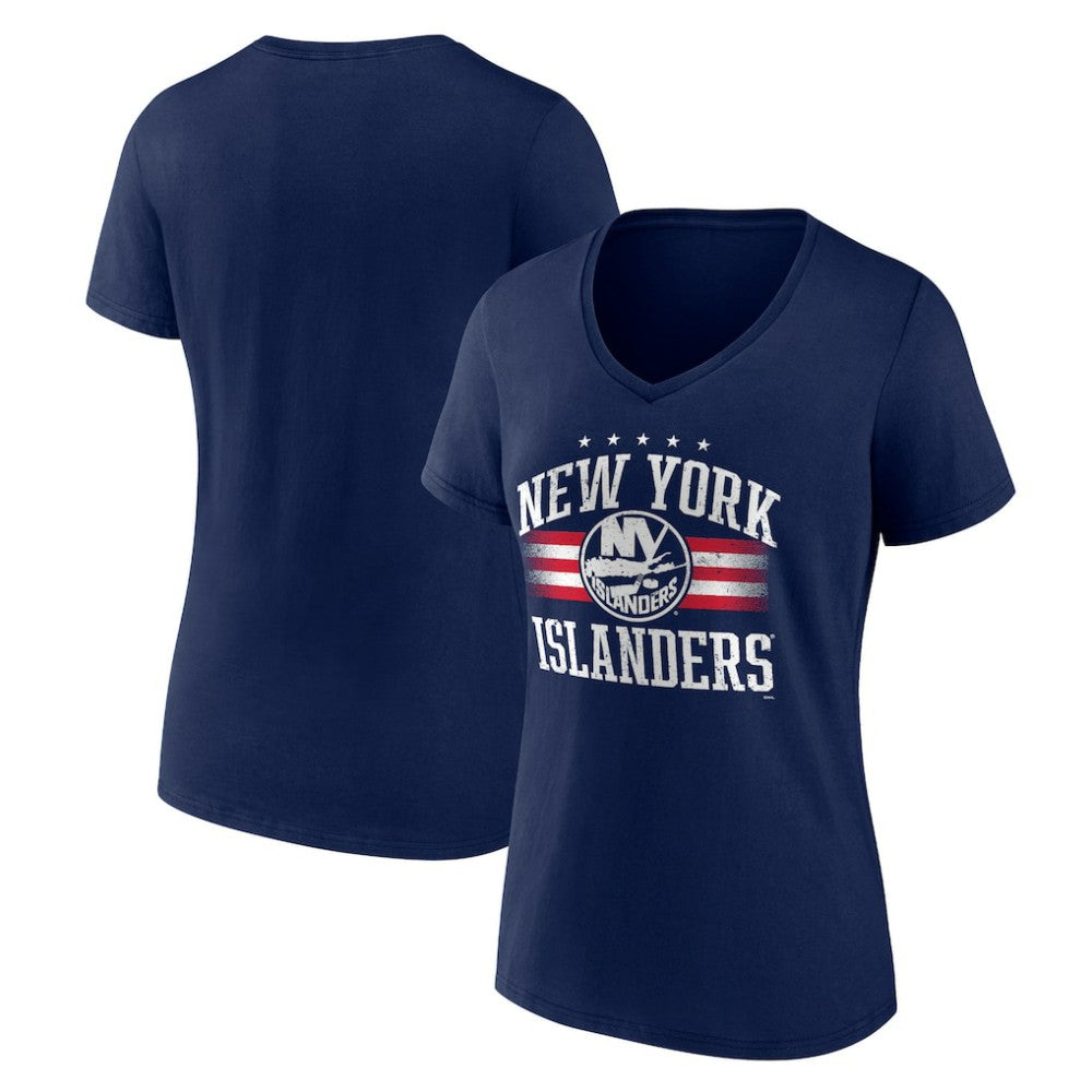 New York Islanders Women's Americana Team V-Neck T-Shirt - Navy | US 201291206