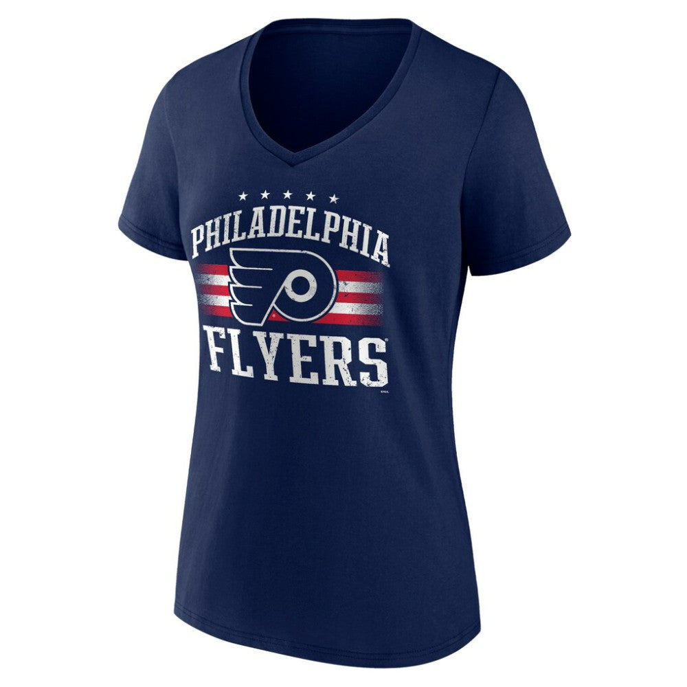 Philadelphia Flyers Women's Americana Team V-Neck T-Shirt - Navy | US 201291231