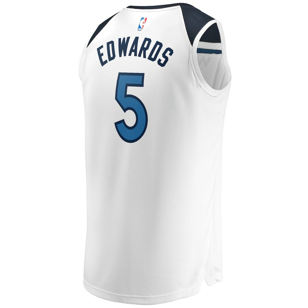 Anthony Edwards Minnesota Timberwolves Fast Break Replica Player Jersey Association Edition White - Fanatics