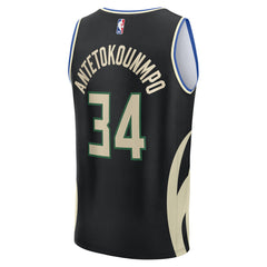Giannis Antetokounmpo Milwaukee Bucks Youth Fast Break Replica Player Jersey Statement Edition Black - Fanatics