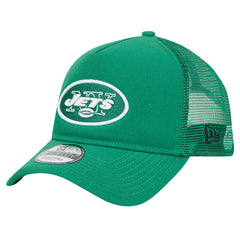 New York Jets New Era 9FORTY A-Frame Trucker Adjustable Hat - Green Hats