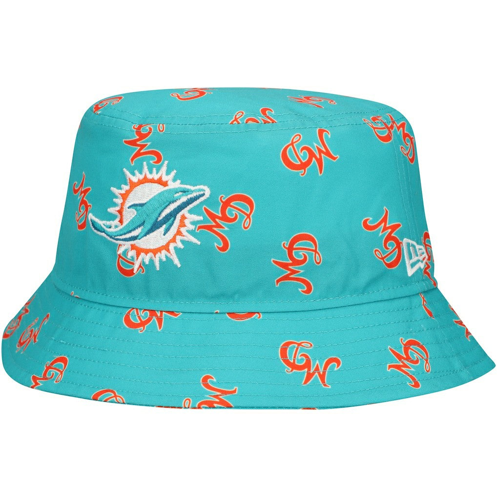 Miami Dolphins New Era City Originals Bucket Hat - Aqua Hats