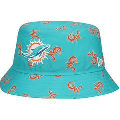 Miami Dolphins New Era City Originals Bucket Hat - Aqua Hats