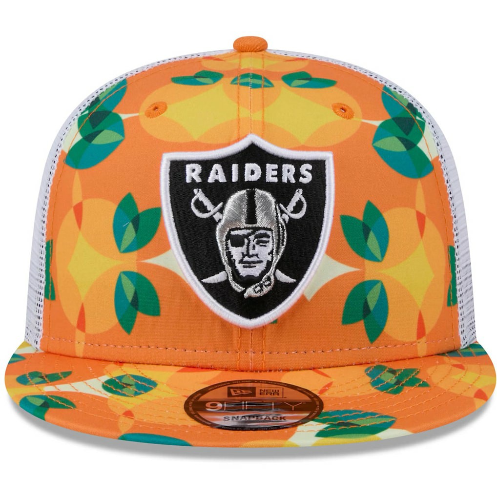 Las Vegas Raiders New Era Citrus 9FIFTY Trucker Snapback Hat - Orange Hats