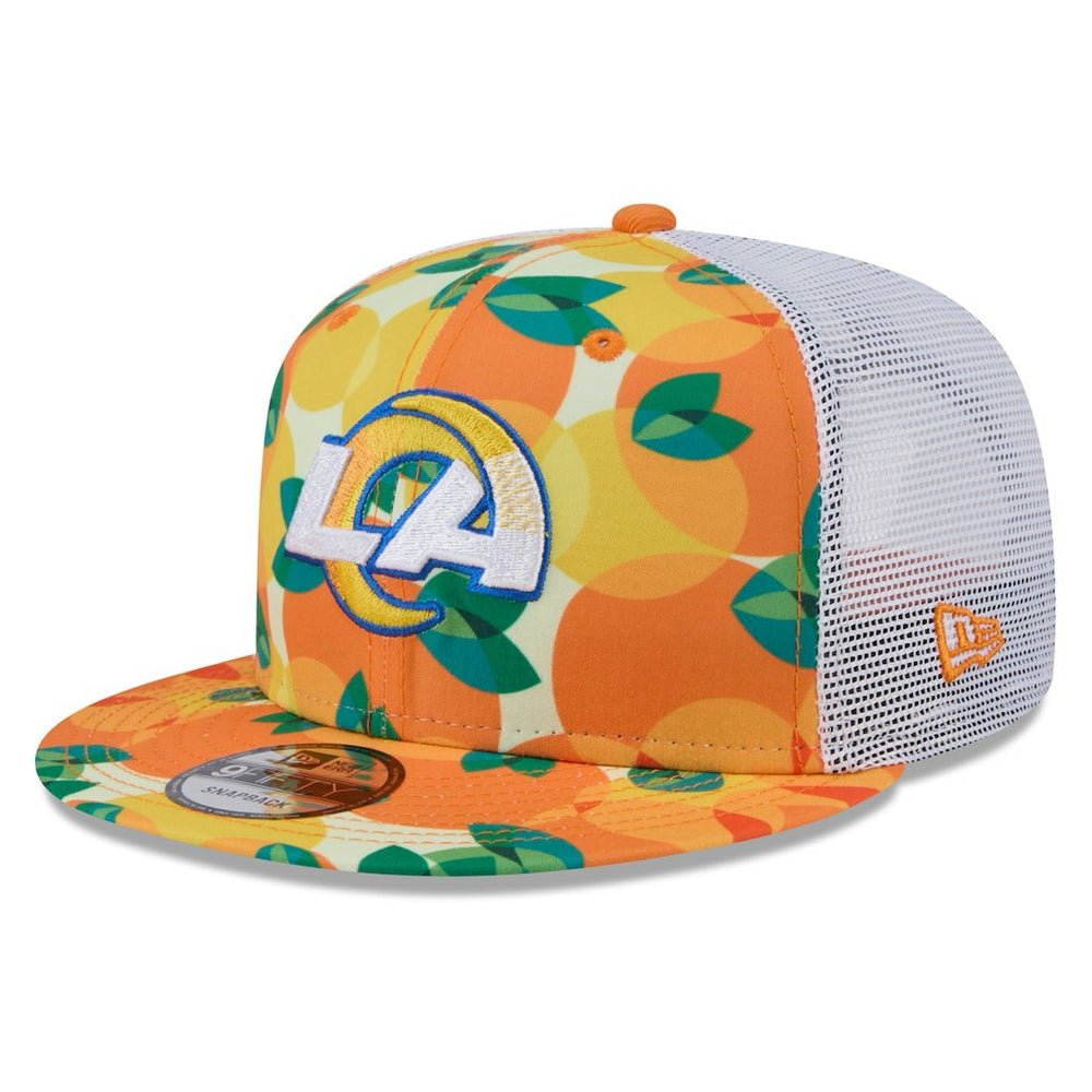 Los Angeles Rams New Era Citrus 9FIFTY Trucker Snapback Hat - Orange Hats