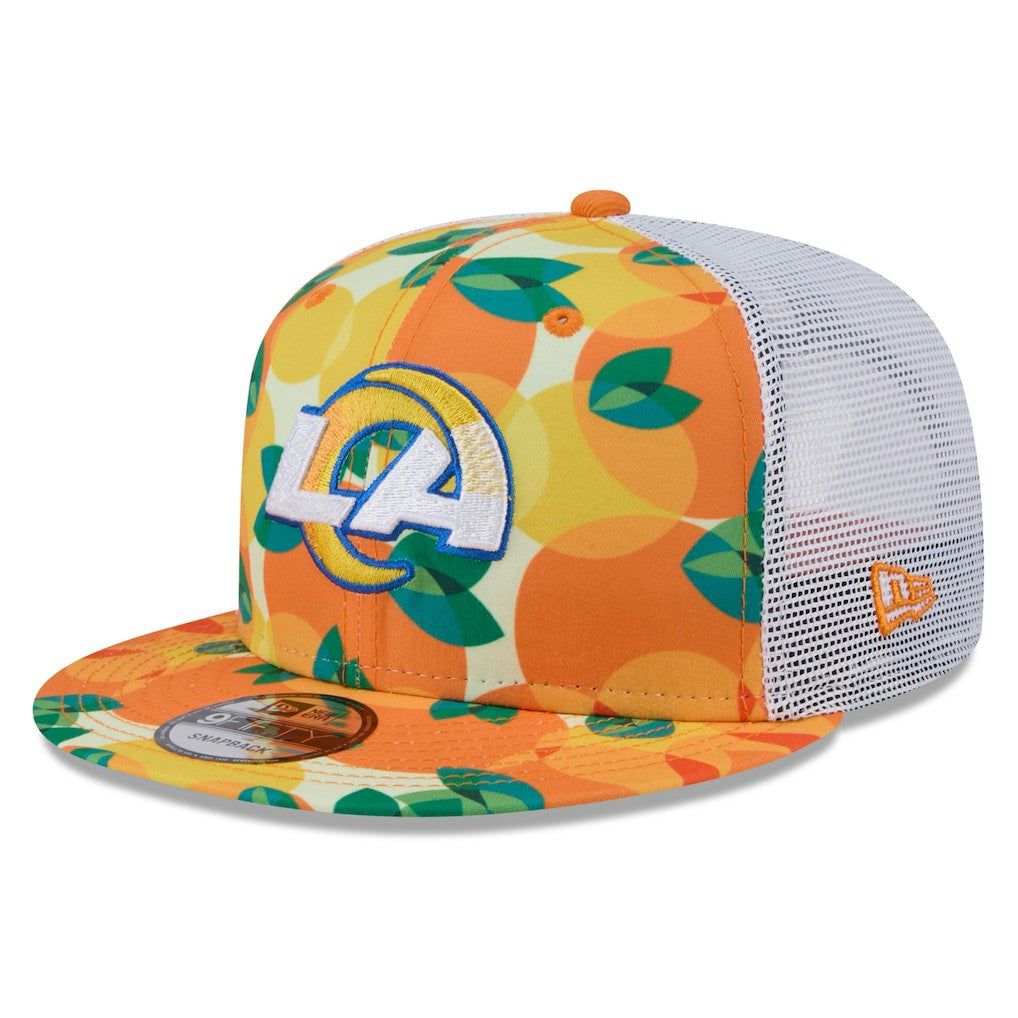 Los Angeles Rams New Era Citrus 9FIFTY Trucker Snapback Hat - Orange Hats