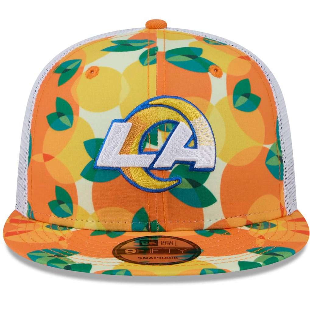 Los Angeles Rams New Era Citrus 9FIFTY Trucker Snapback Hat - Orange Hats