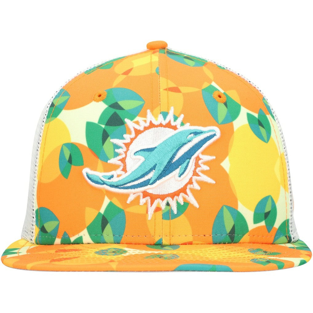 Miami Dolphins New Era Citrus 9FIFTY Trucker Snapback Hat - Orange Hats