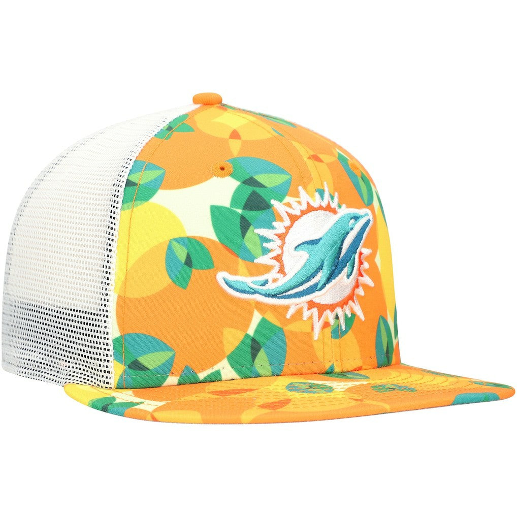 Miami Dolphins New Era Citrus 9FIFTY Trucker Snapback Hat - Orange Hats