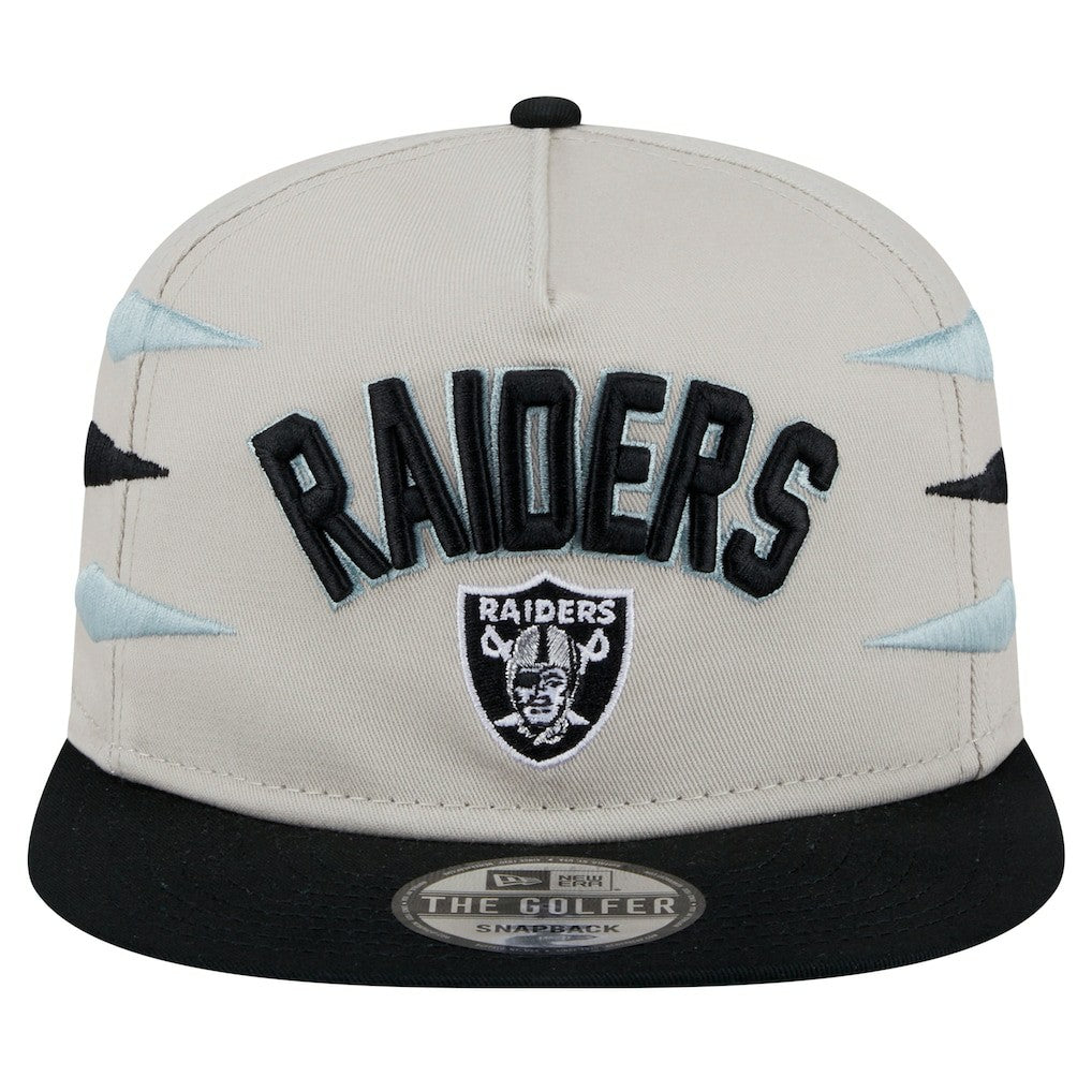 Las Vegas Raiders New Era Athletic Golfer Snapback Hat - Stone/Black Hats