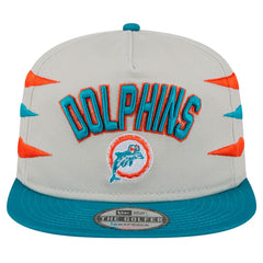 Miami Dolphins New Era Athletic Golfer Snapback Hat - Stone/Aqua Hats