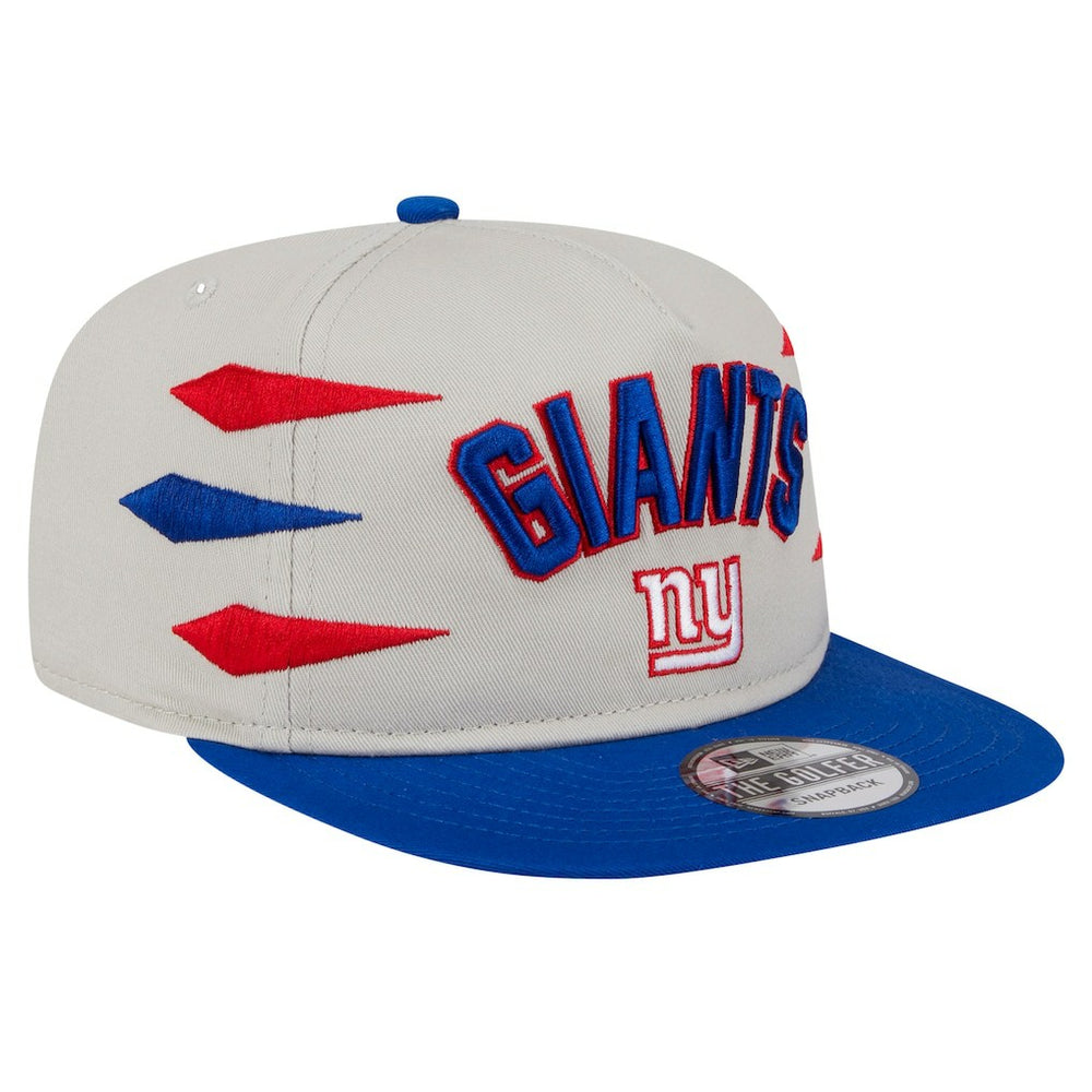 New York Giants New Era Athletic Golfer Snapback Hat - Stone/Royal Hats