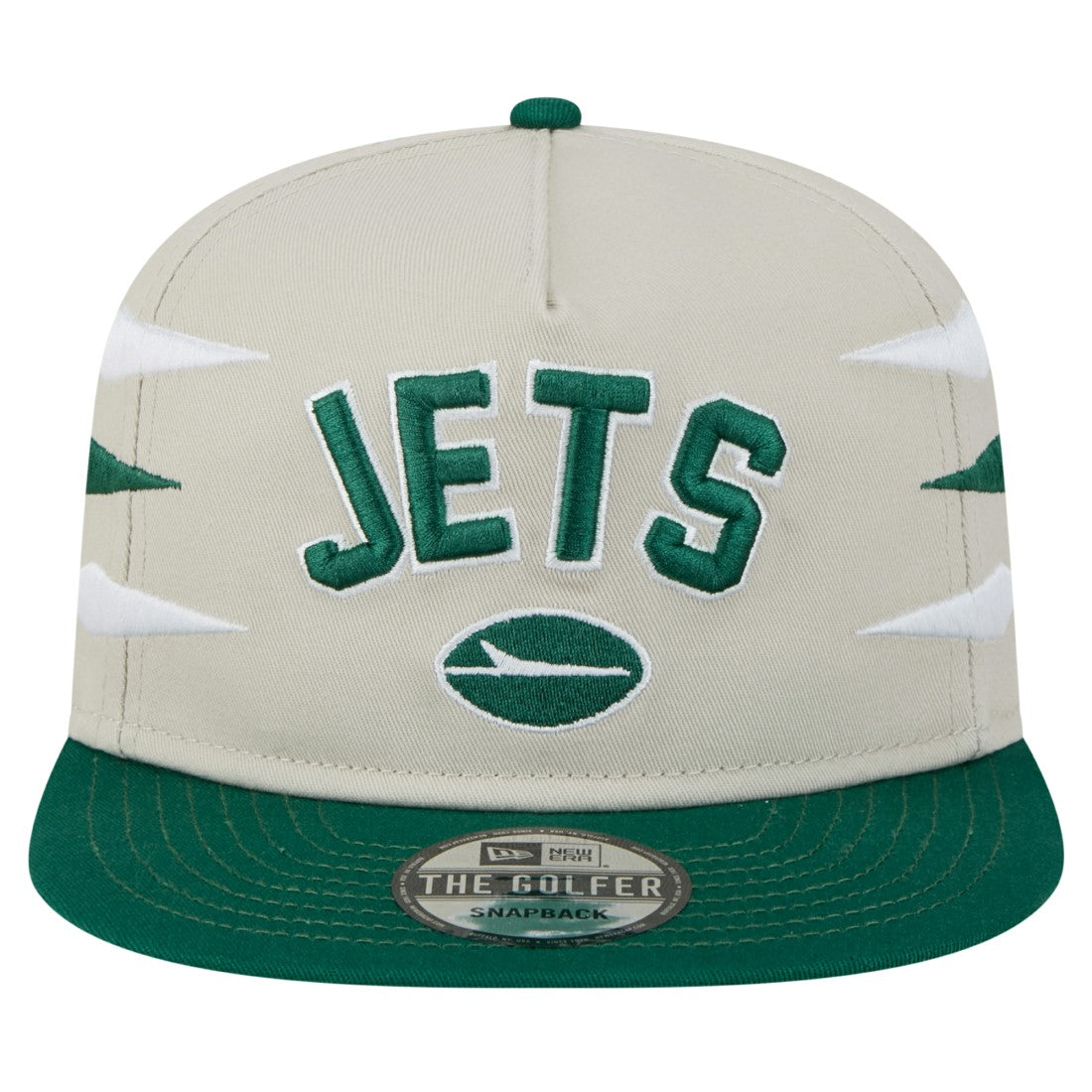 New York Jets New Era Athletic Golfer Snapback Hat - Stone/Green Hats