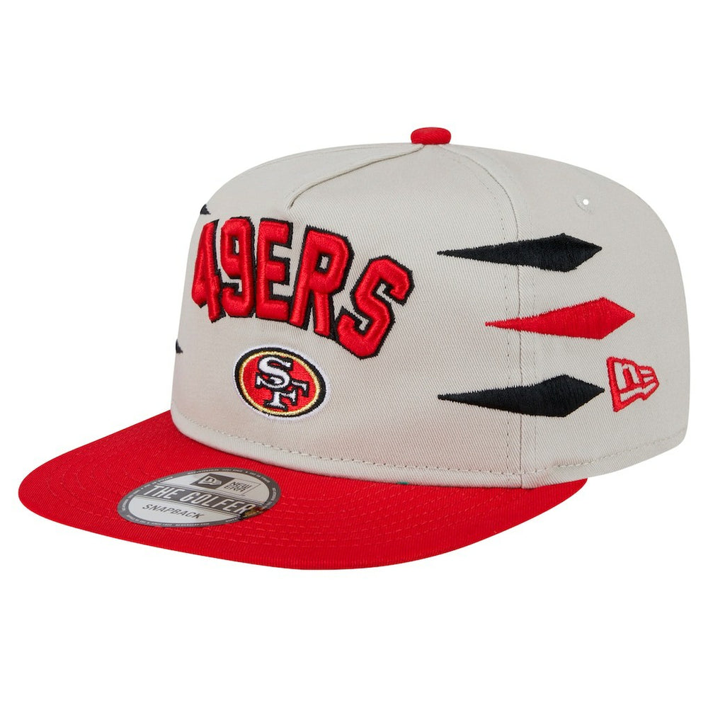 San Francisco 49ers New Era Athletic Golfer Snapback Hat - Stone/Scarlet Hats