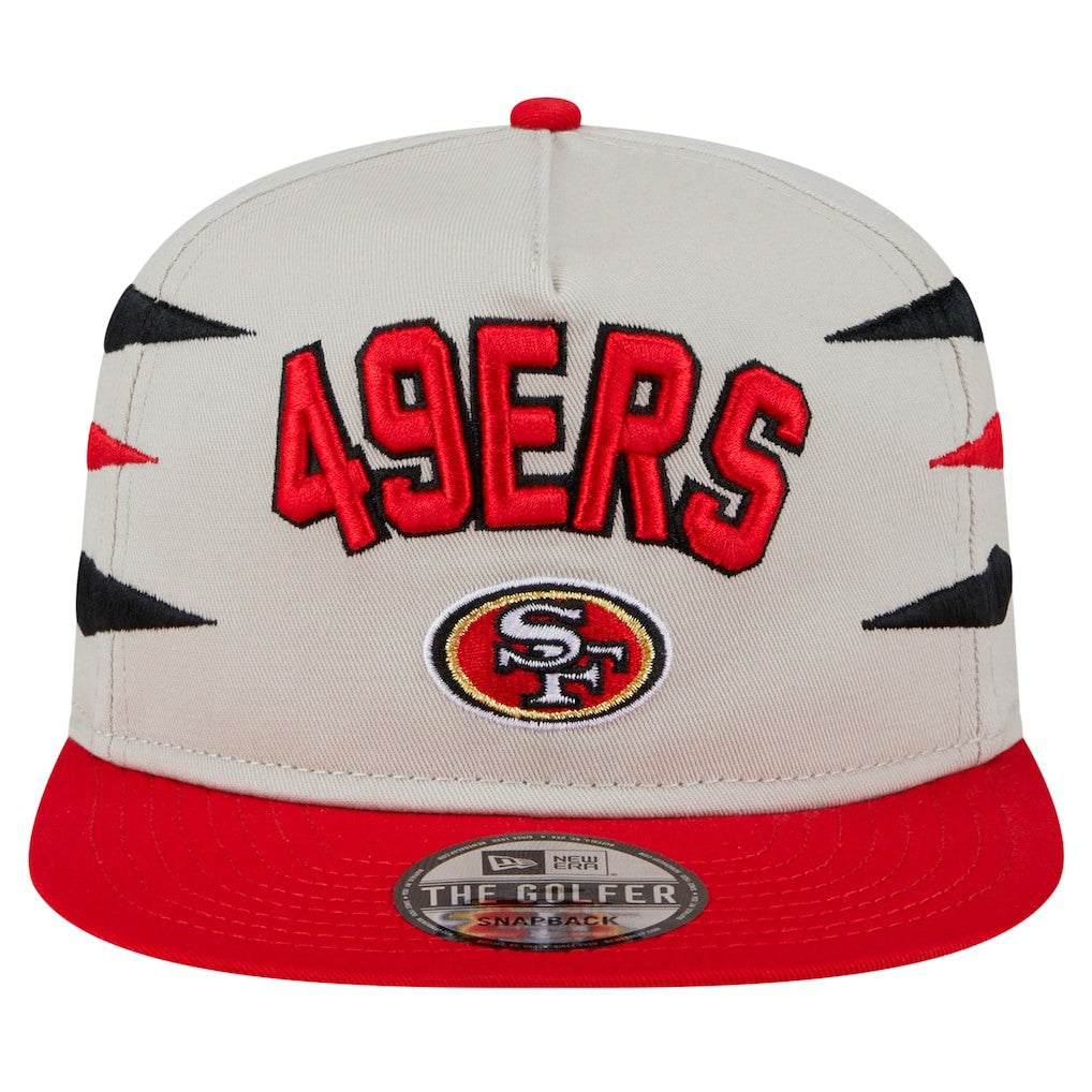 San Francisco 49ers New Era Athletic Golfer Snapback Hat - Stone/Scarlet Hats