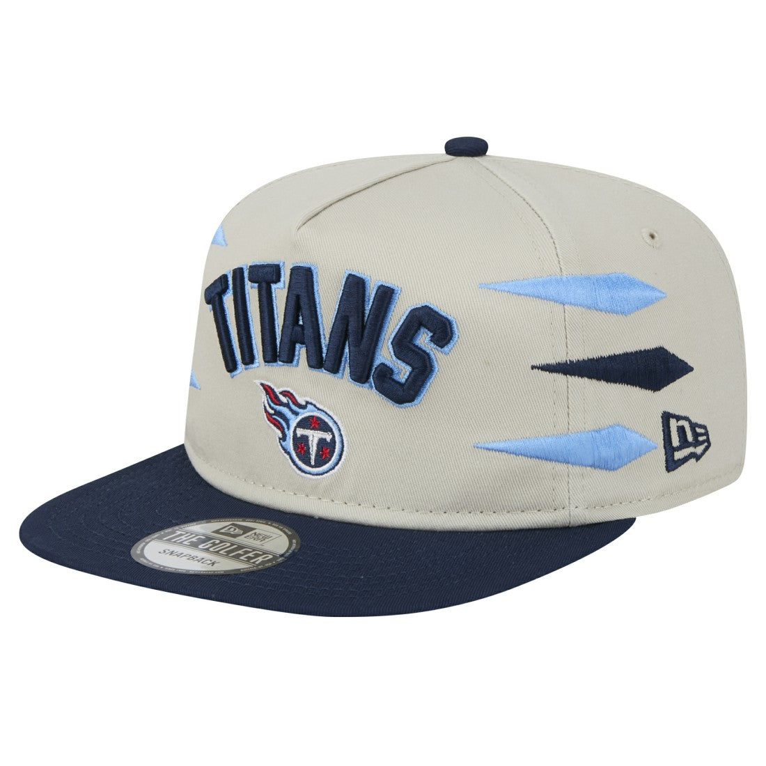 Tennessee Titans New Era Athletic Golfer Snapback Hat - Stone/Navy Hats