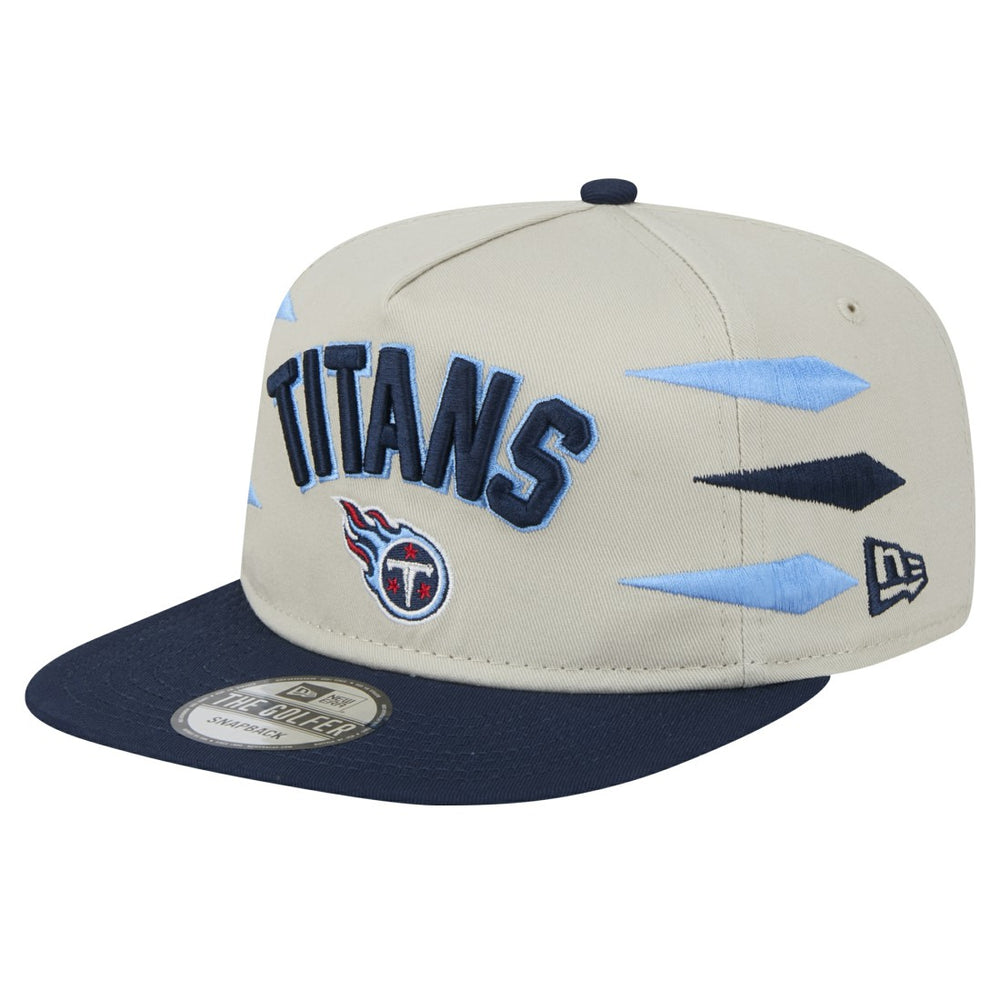 Tennessee Titans New Era Athletic Golfer Snapback Hat - Stone/Navy Hats