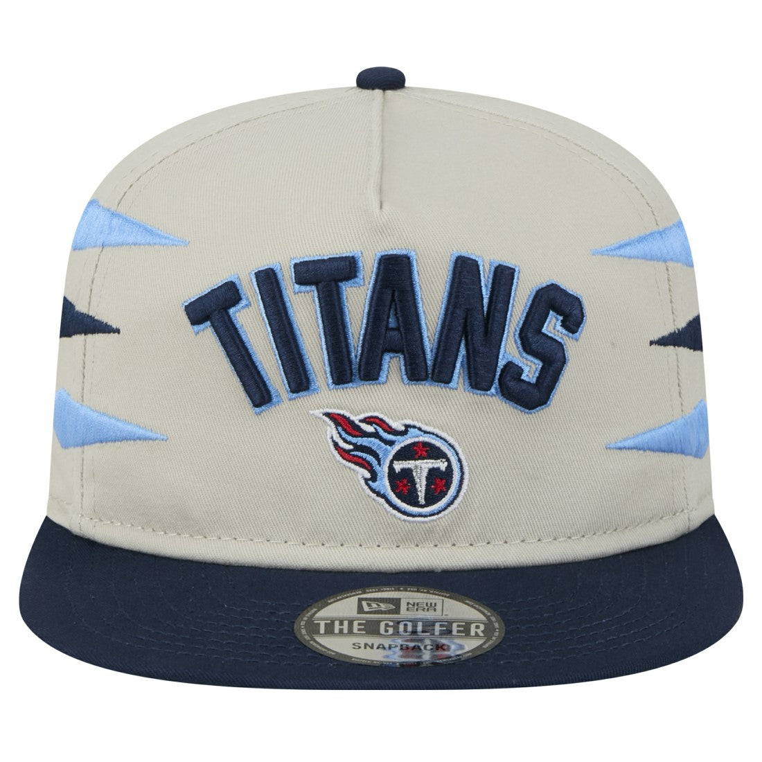Tennessee Titans New Era Athletic Golfer Snapback Hat - Stone/Navy Hats