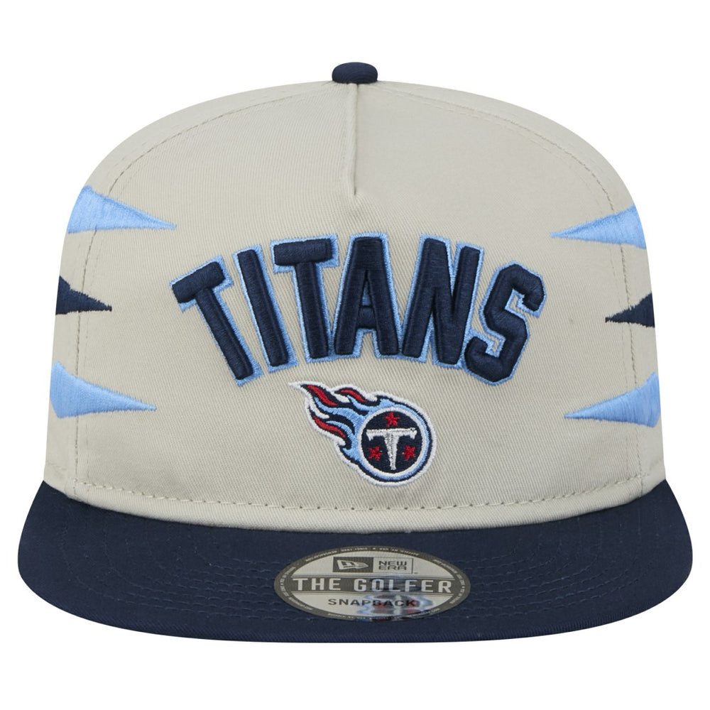 Tennessee Titans New Era Athletic Golfer Snapback Hat - Stone/Navy Hats