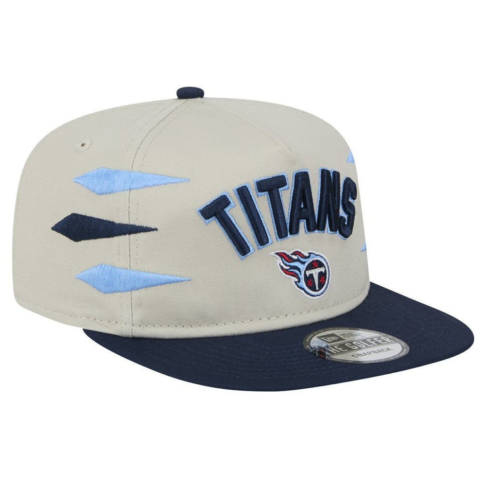 Tennessee Titans New Era Athletic Golfer Snapback Hat - Stone/Navy Hats
