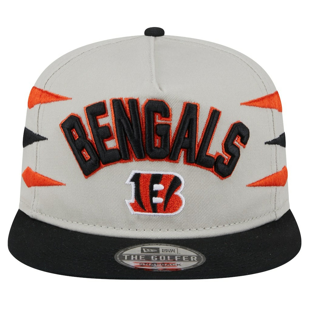 Cincinnati Bengals New Era Athletic Golfer Snapback Hat - Stone/Orange Hats