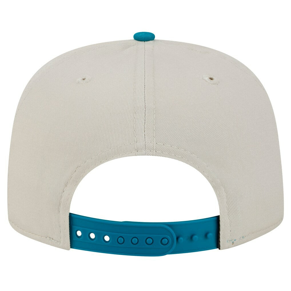 Jacksonville Jaguars New Era Athletic Golfer Snapback Hat - Stone/Teal Hats