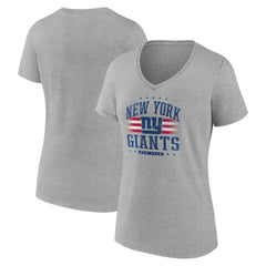 New York Giants Women's Americana Team V-Neck T-Shirt - Gray T-shirts
