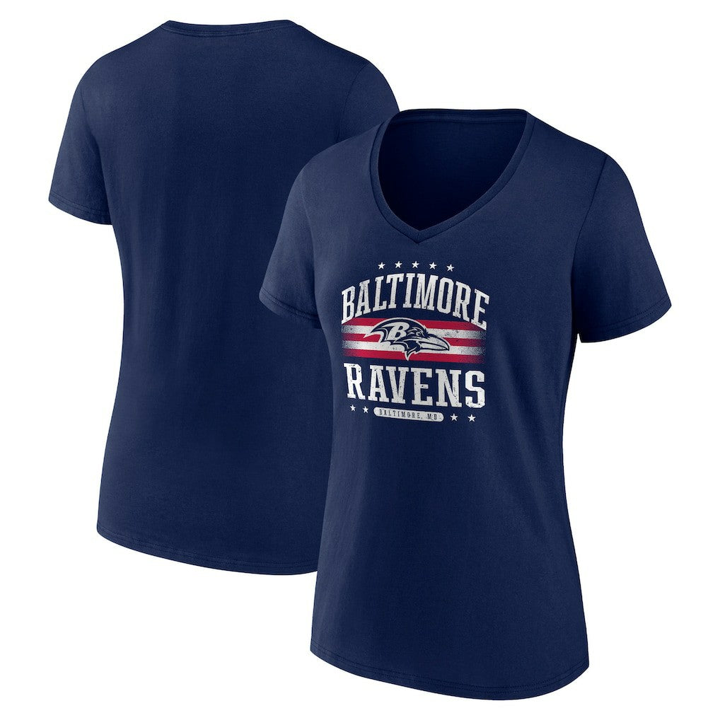Baltimore Ravens Women's Americana Team V-Neck T-Shirt - Navy T-shirts
