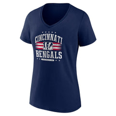 Cincinnati Bengals Women's Americana Team V-Neck T-Shirt - Navy T-shirts