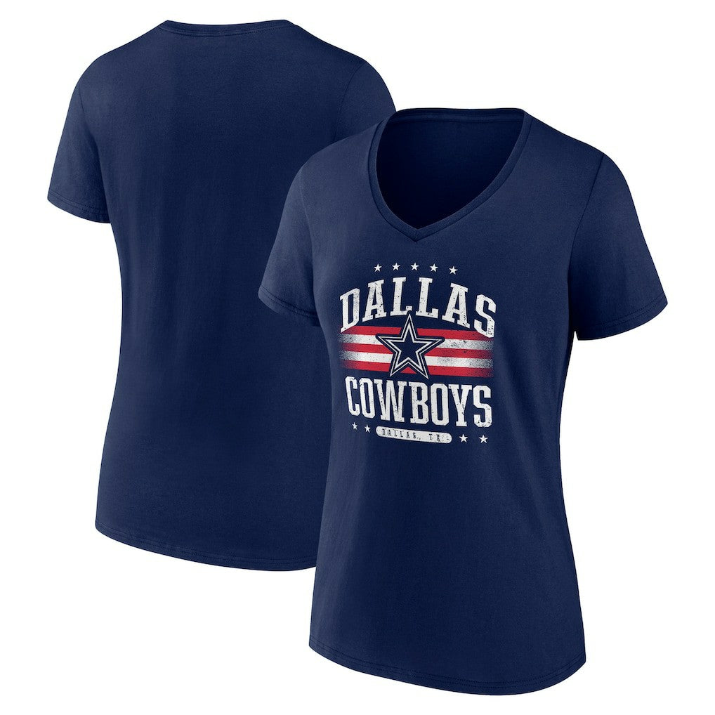 Dallas Cowboys Women's Americana Team V-Neck T-Shirt - Navy T-shirts