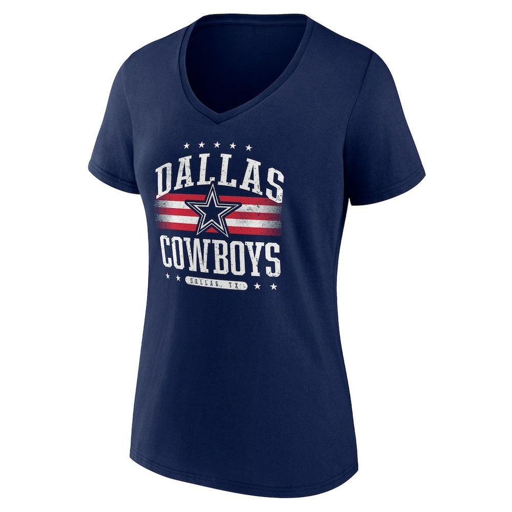 Dallas Cowboys Women's Americana Team V-Neck T-Shirt - Navy T-shirts