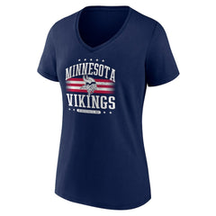 Minnesota Vikings Women's Americana Team V-Neck T-Shirt - Navy T-shirts