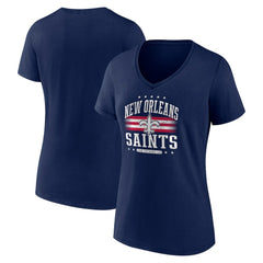 New Orleans Saints Women's Americana Team V-Neck T-Shirt - Navy T-shirts