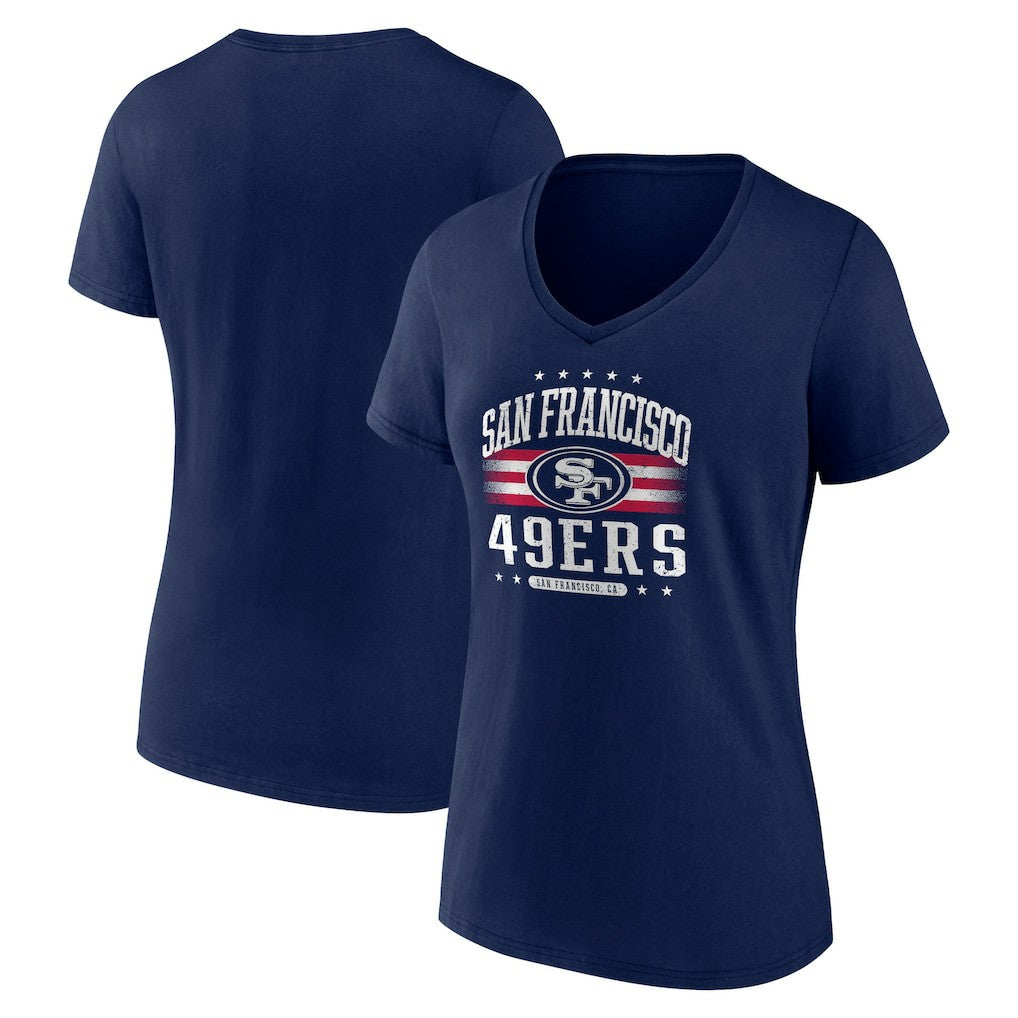 San Francisco 49ers Women's Americana Team V-Neck T-Shirt - Navy T-shirts