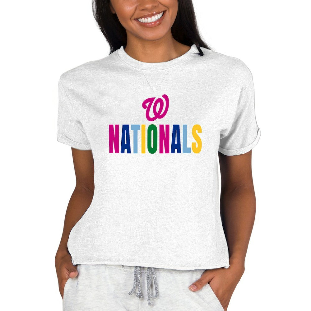 Washington Nationals Concepts Sport Women's Mainstream Terry Sweatshirt - Oatmeal Sweatshirts