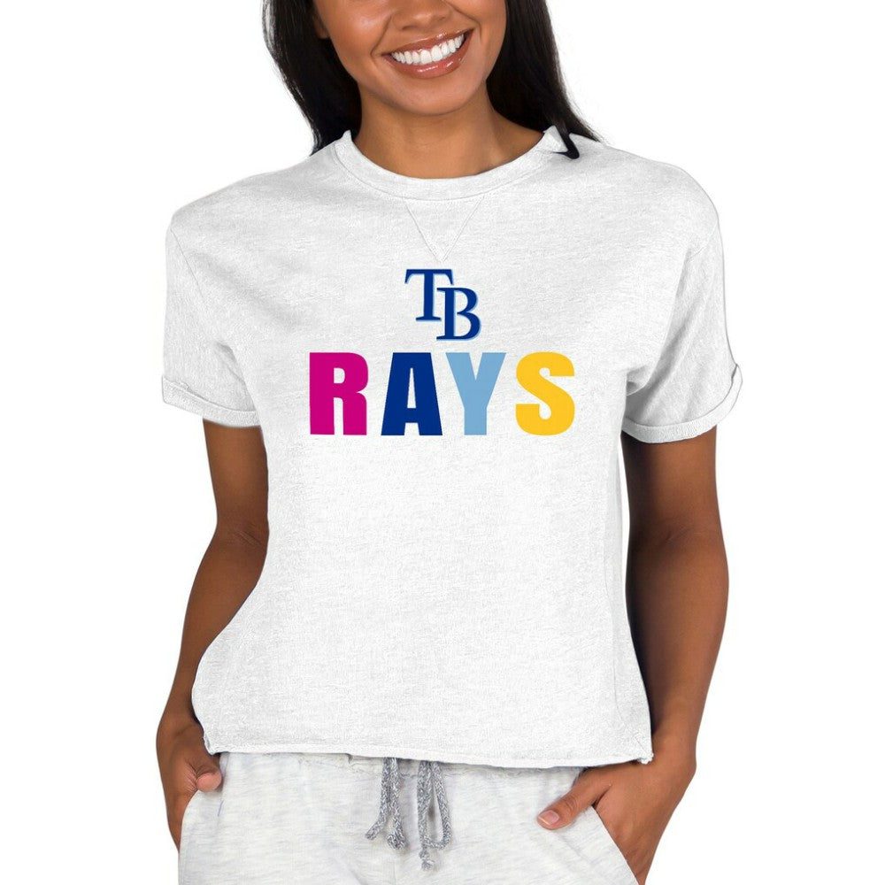 Tampa Bay Rays Concepts Sport Women's Mainstream Terry Sweatshirt - Oatmeal Sweatshirts