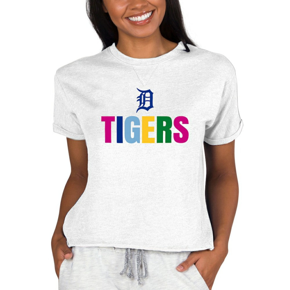 Detroit Tigers Concepts Sport Women's Mainstream Terry Sweatshirt - Oatmeal Sweatshirts
