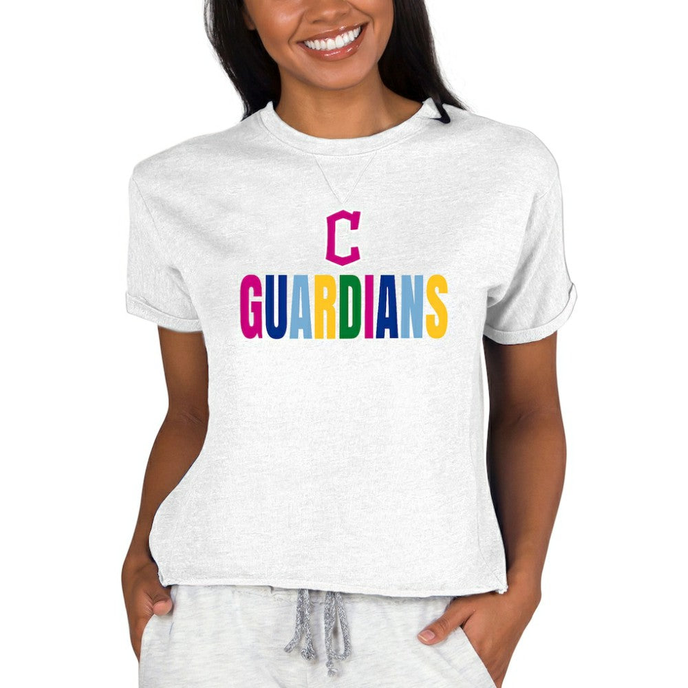 Cleveland Guardians Concepts Sport Women's Mainstream Terry Sweatshirt - Oatmeal Sweatshirts