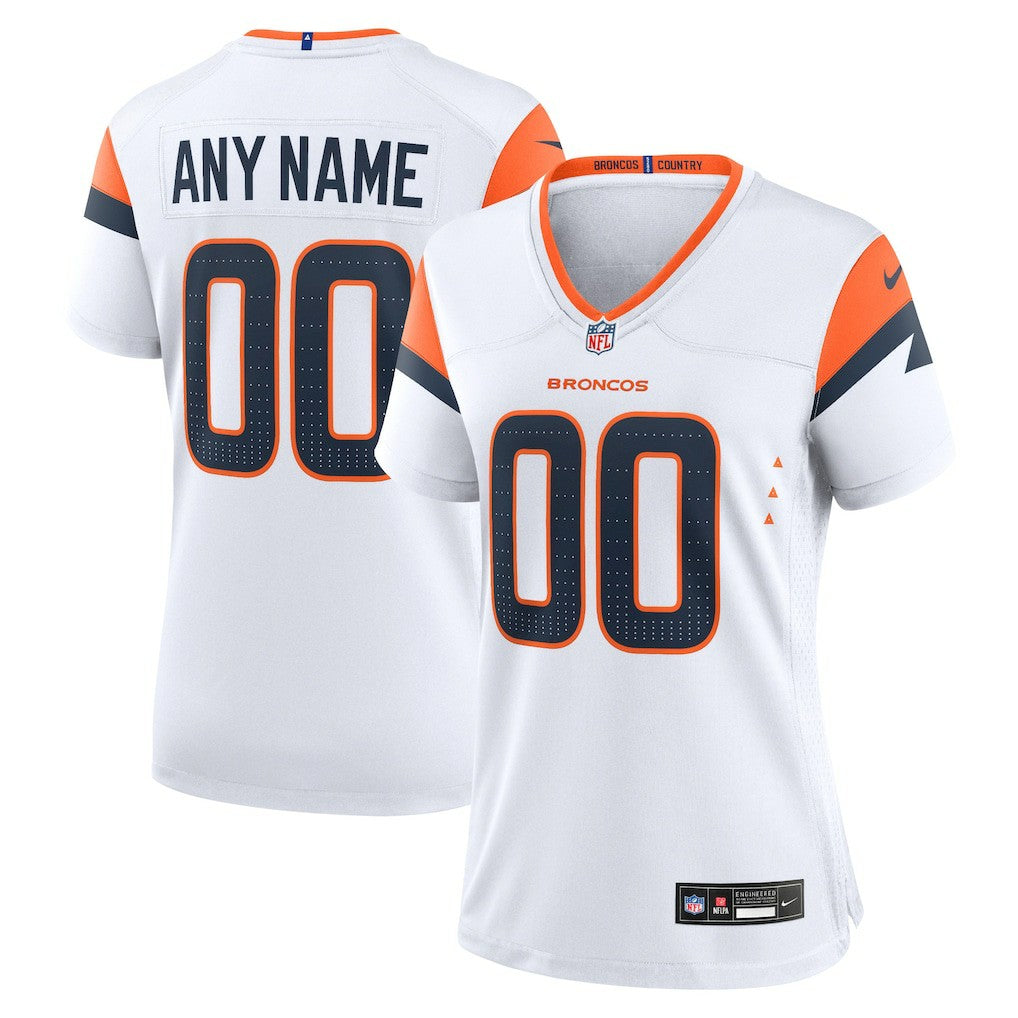 Denver Broncos Women's Mile High Collection Custom Game Jersey - White Jerseys