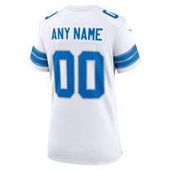 Detroit Lions Women's Custom Game Jersey - White Jerseys