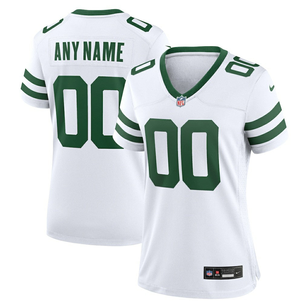New York Jets Women's Custom Game Jersey - Legacy White Jerseys