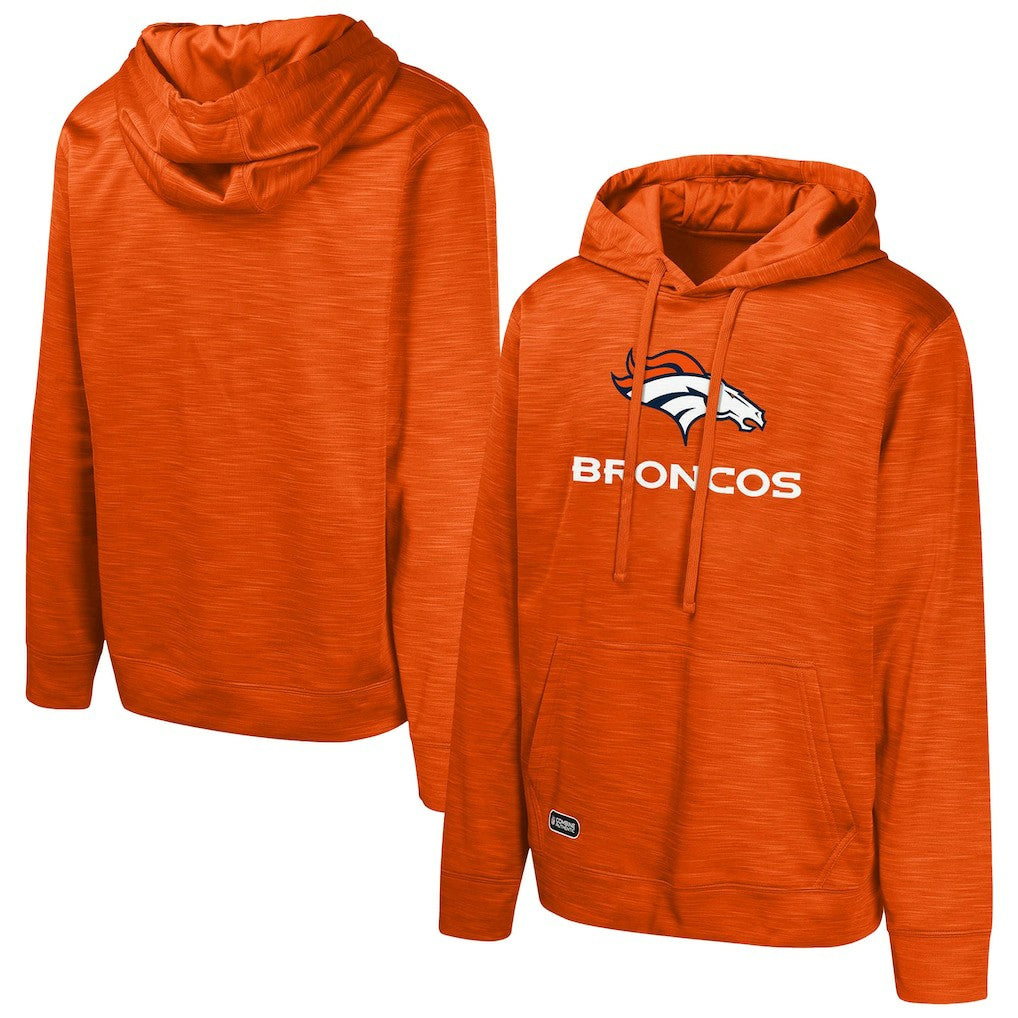 Denver Broncos Streak Fleece Pullover Hoodie - Orange Hoodies