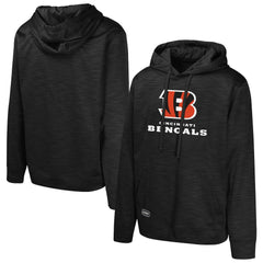 Cincinnati Bengals Streak Fleece Pullover Hoodie - Black Hoodies