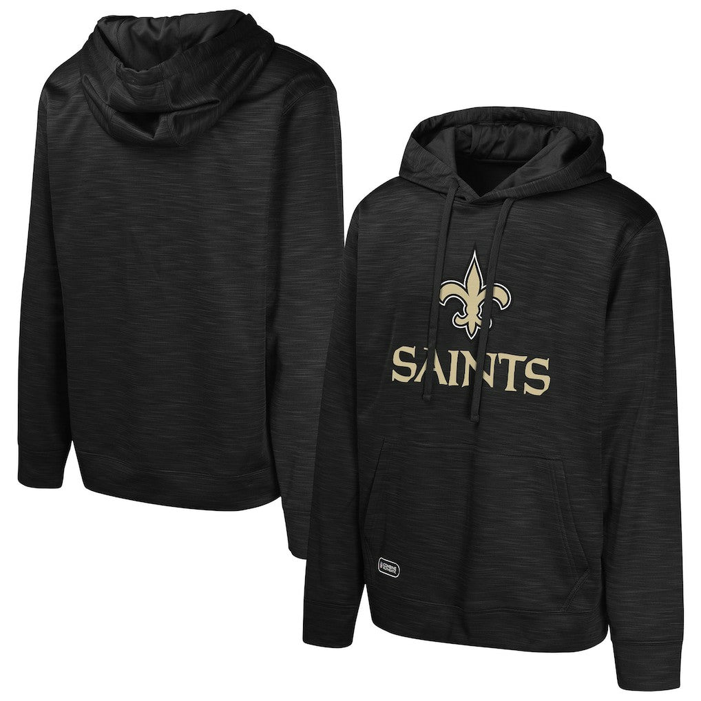 New Orleans Saints Streak Fleece Pullover Hoodie - Black Hoodies