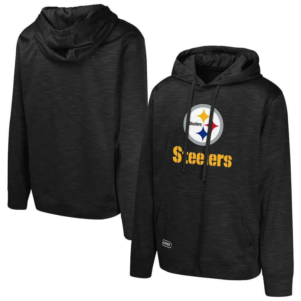 Pittsburgh Steelers Streak Fleece Pullover Hoodie - Black Hoodies