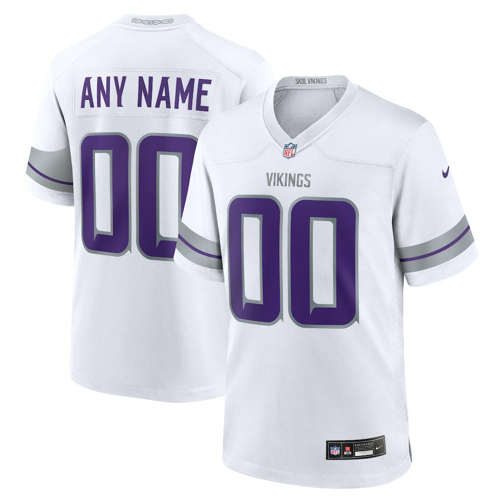 Minnesota Vikings Alternate Custom Game Jersey - White Jerseys