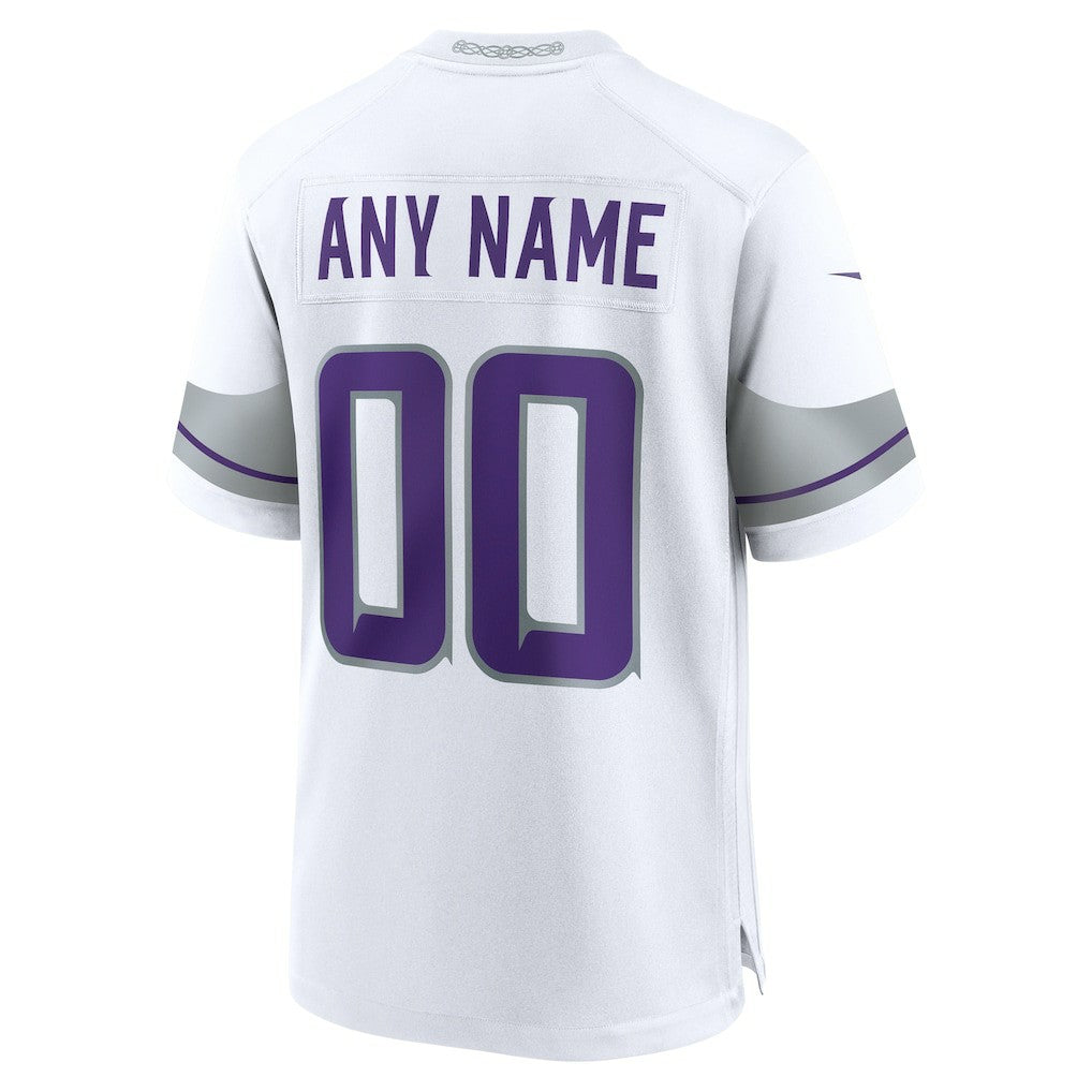 Minnesota Vikings Alternate Custom Game Jersey - White Jerseys