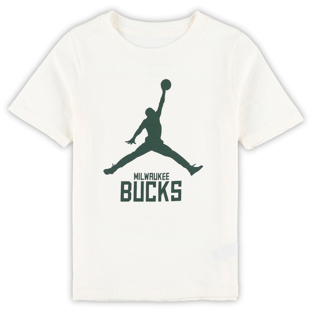 Milwaukee Bucks Jordan Brand Preschool Essential Jumpman T-Shirt Cream outlet